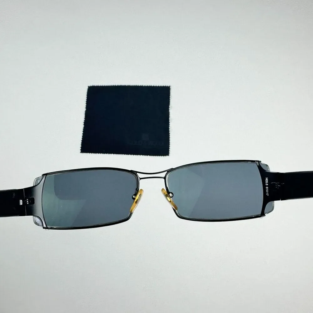Gold & Wood Paris H05.8 Wood Temple Eyeglass Frames Men 61-17 Black Metal RX